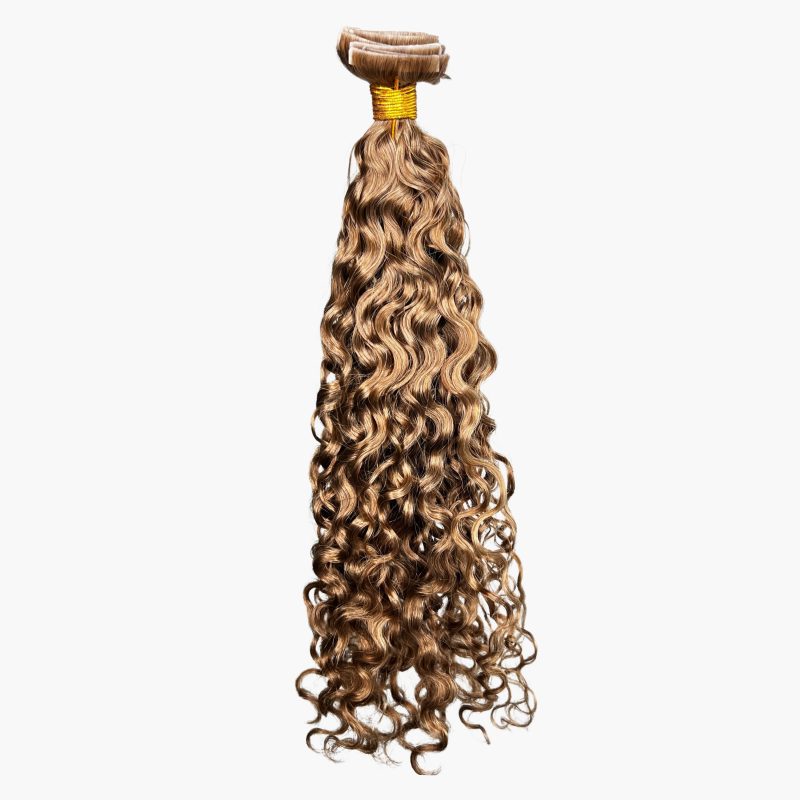 Dark Blonde Curly Invisible Tape-In Hair Extensions | Curly Heaven™