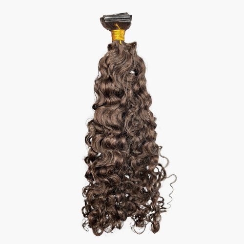 Mocha Brown Curly Invisible Tape-In Hair Extensions | Curly Heaven™